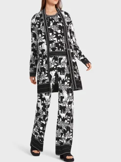 Marc Cain Jacken|Strick-ANIMAL-CARDIGAN IN DEUTSCHLAND GESTRICKT white and black