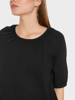 Marc Cain Shirts & Tops-BAUMWOLL-T-SHIRT IM MATERIALMIX black