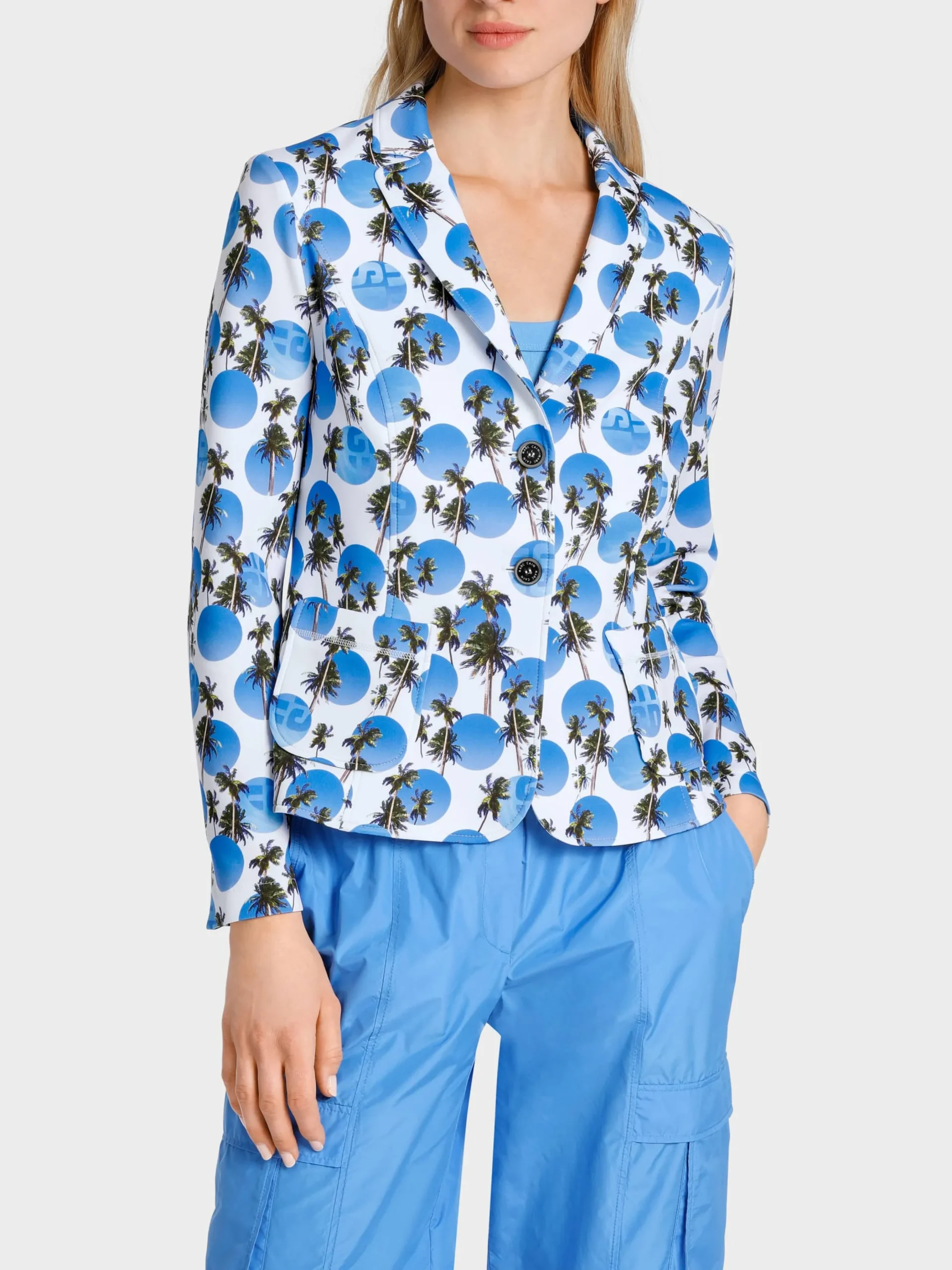 Marc Cain Blazer|Hosenanzüge-BEACH-POINT-BLAZER AUS SCUBAMATERIAL bright azure