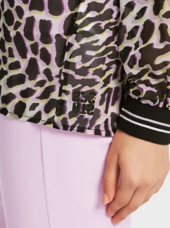 Marc Cain Blusen & Tuniken-BEDRUCKTE BLUSE AUS VISKOSECRÊPE bright pink lavender