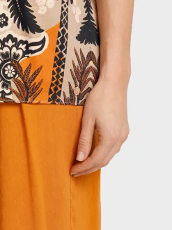 Marc Cain Blusen & Tuniken-BEDRUCKTE BLUSE IM TUNIKASTIL deep sand