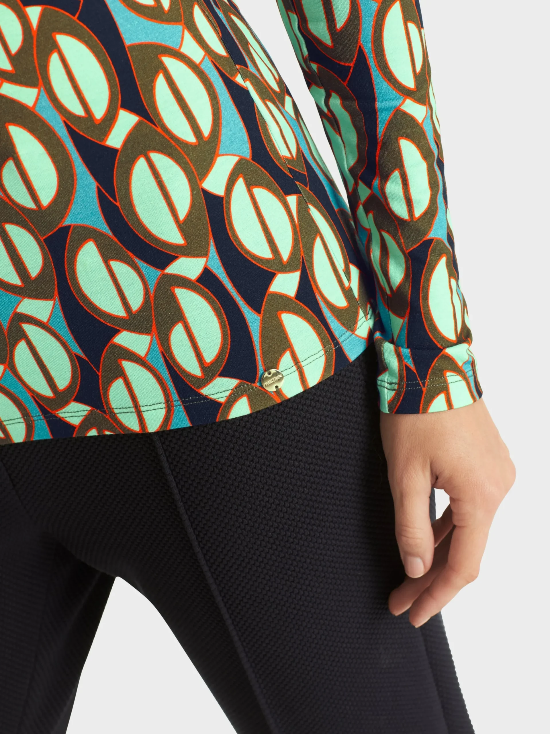 Marc Cain Shirts & Tops-BEDRUCKTER ROLLKRAGEN-PULLOVER soft malachite