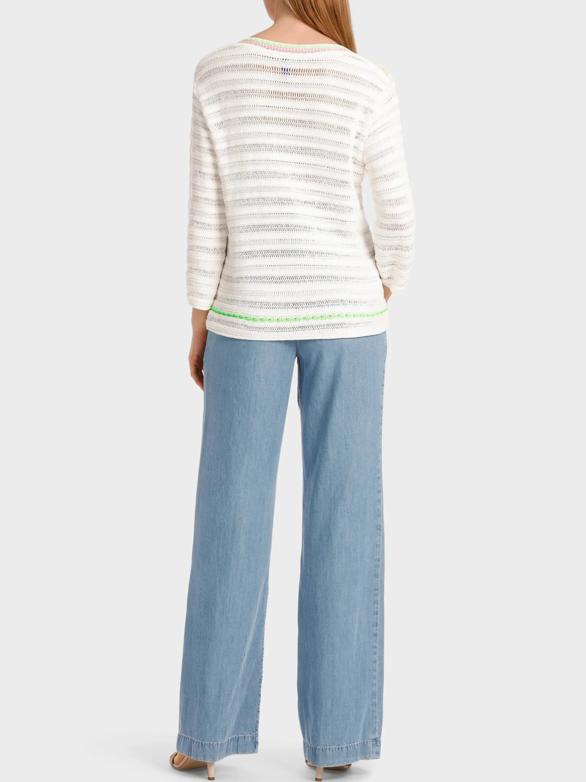 Marc Cain Pullover & Sweatshirts|Strick-BEDRUCKTER SWEATER KNITTED IN GERMANY off-white
