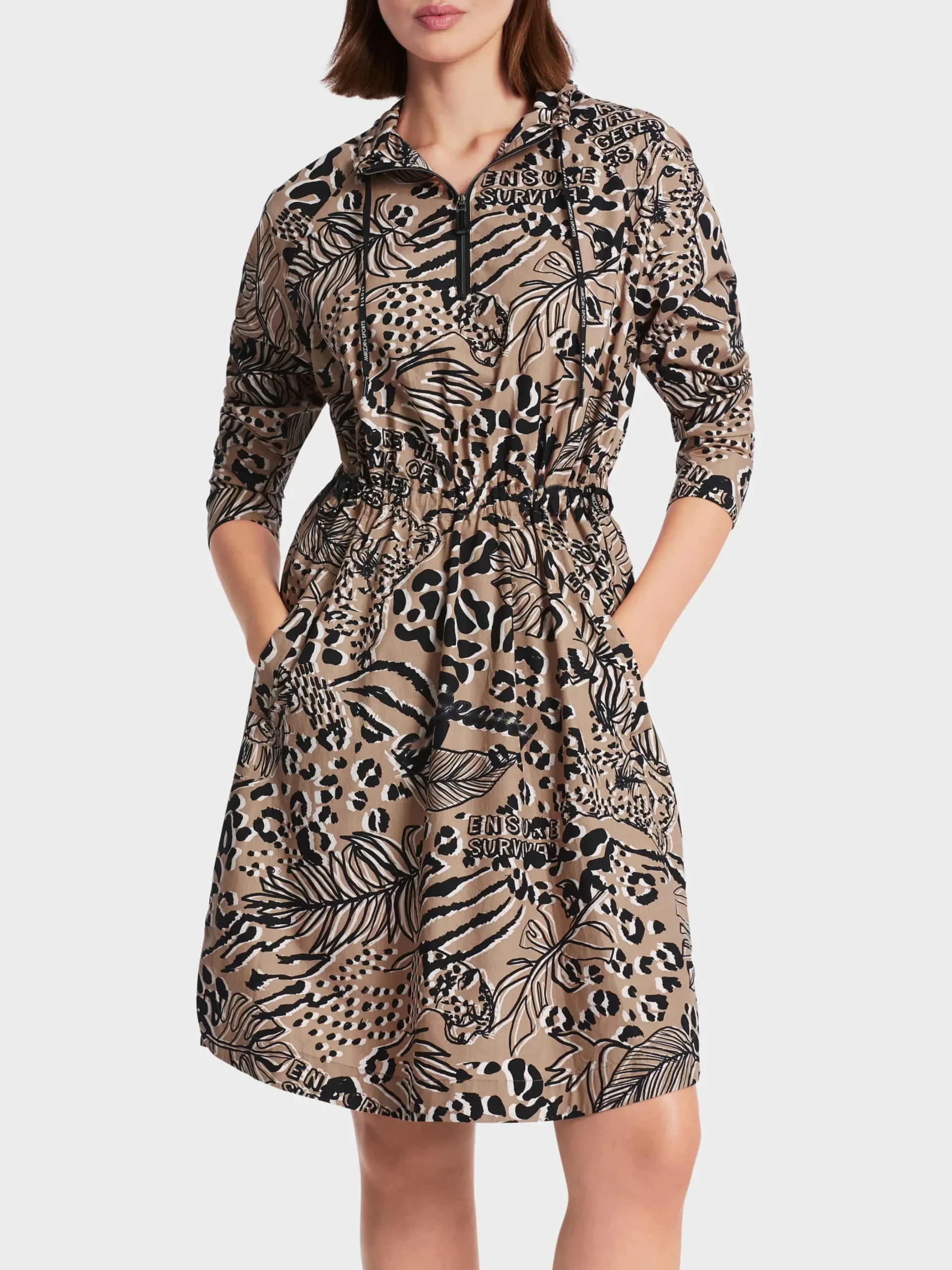 Marc Cain Kleider-BEDRUCKTES KLEID "RETHINK TOGETHER" bright camel