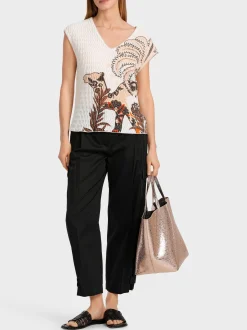 Marc Cain Pullover & Sweatshirts|Strick-BEDRUCKTES TANK TOP KNITTED IN GERMANY soft rose