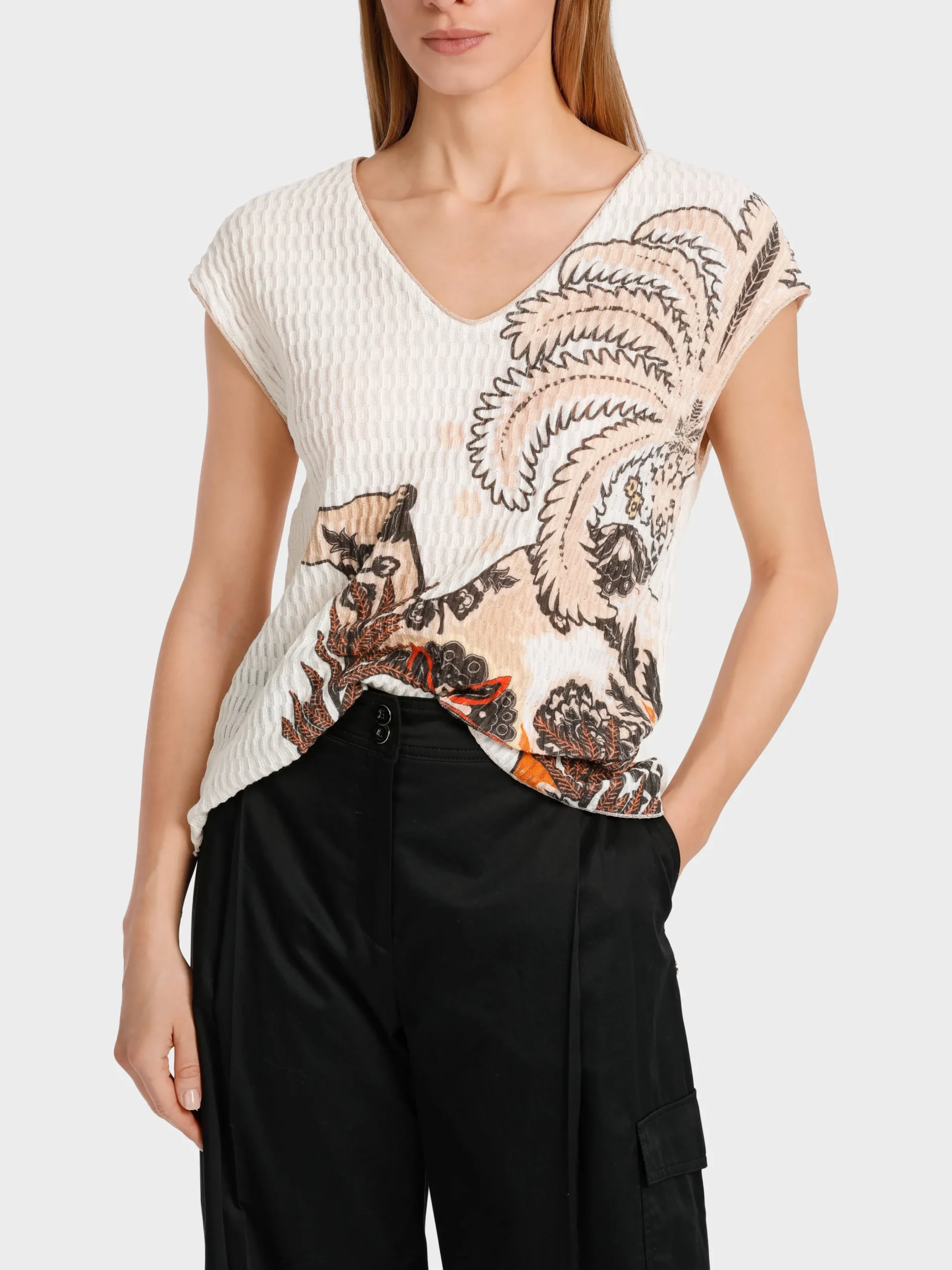 Marc Cain Pullover & Sweatshirts|Strick-BEDRUCKTES TANK TOP KNITTED IN GERMANY soft rose