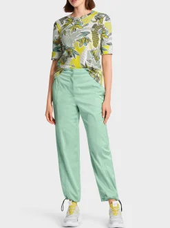 Marc Cain Shirts & Tops-BEDRUCKTES T-SHIRT MIT 3/4-ÄRMEL soft sage