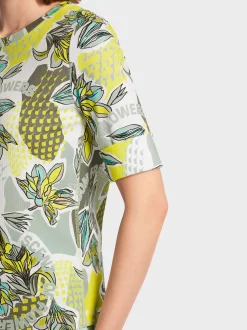 Marc Cain Shirts & Tops-BEDRUCKTES T-SHIRT MIT 3/4-ÄRMEL soft sage