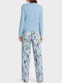 Marc Cain Jacken|Strick-BESTICKTER CARDIGAN "RETHINK TOGETHER" soft summer sky