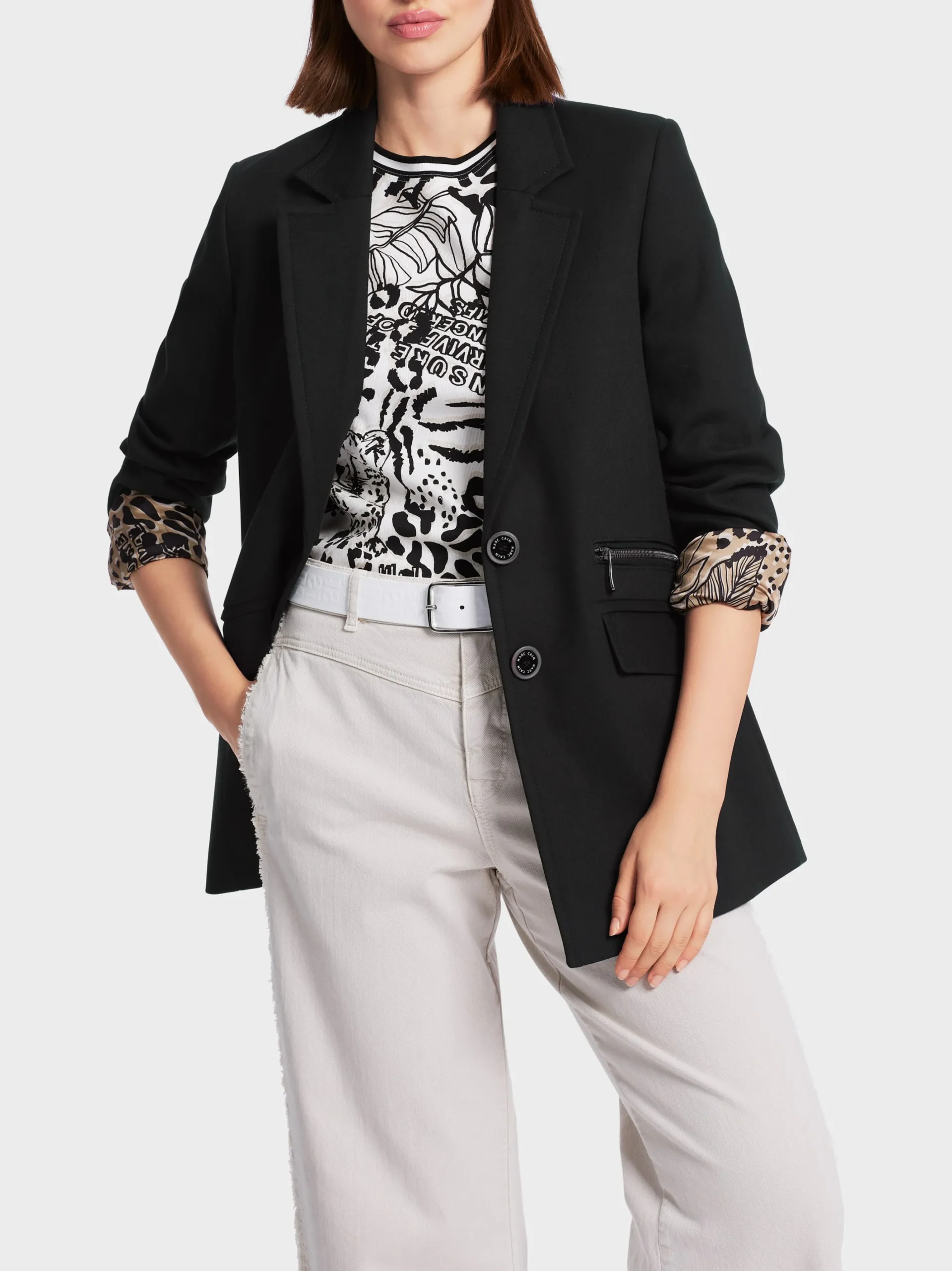 Marc Cain Blazer-BLAZER AUS BAUMWOLLE black