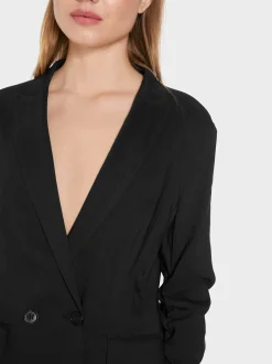 Marc Cain Blazer-BLAZER AUS LEINEN-VISKOSE-MIX black