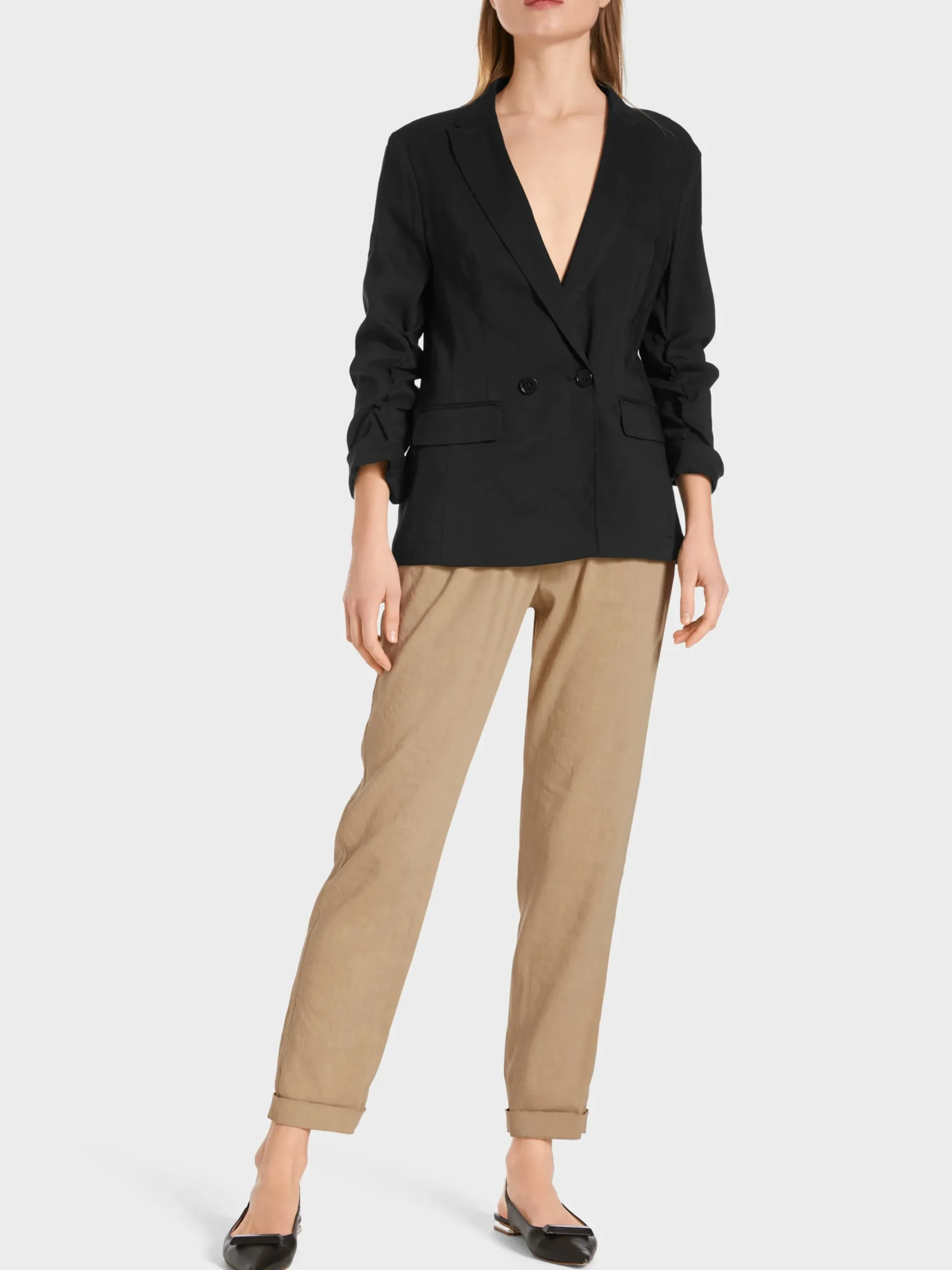 Marc Cain Blazer-BLAZER AUS LEINEN-VISKOSE-MIX black