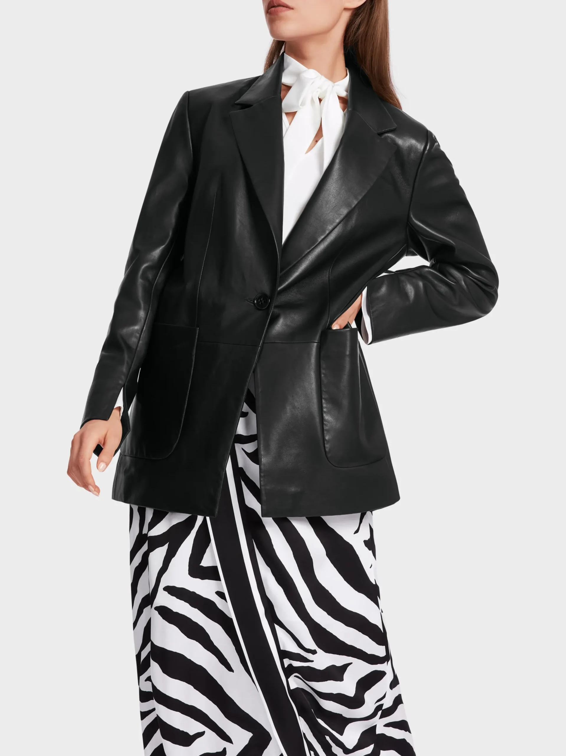 Marc Cain Blazer-BLAZER AUS WEICHEM LEDER black