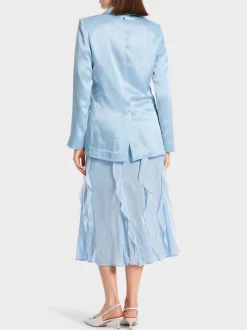 Marc Cain Blazer|Hosenanzüge-BLAZER IM ELEGANTEN GLANZ soft summer sky
