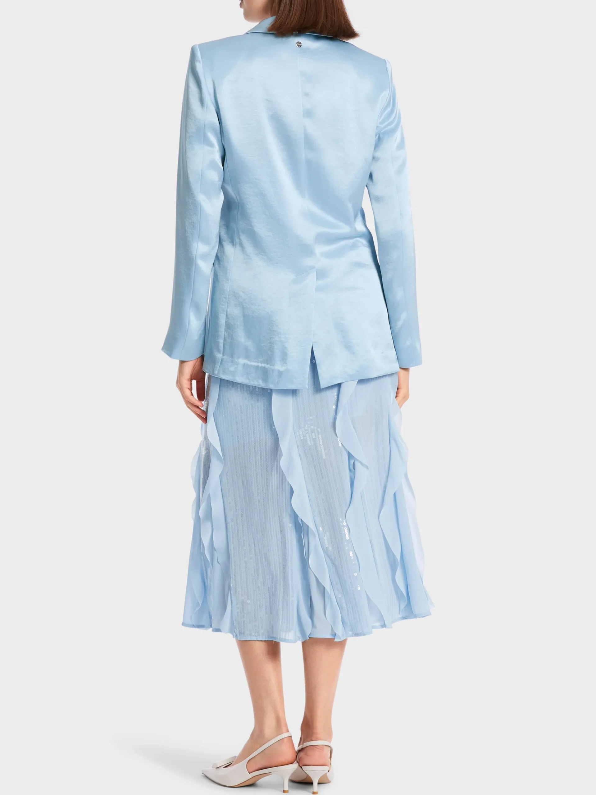 Marc Cain Blazer|Hosenanzüge-BLAZER IM ELEGANTEN GLANZ soft summer sky