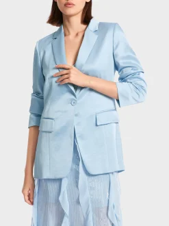 Marc Cain Blazer|Hosenanzüge-BLAZER IM ELEGANTEN GLANZ soft summer sky