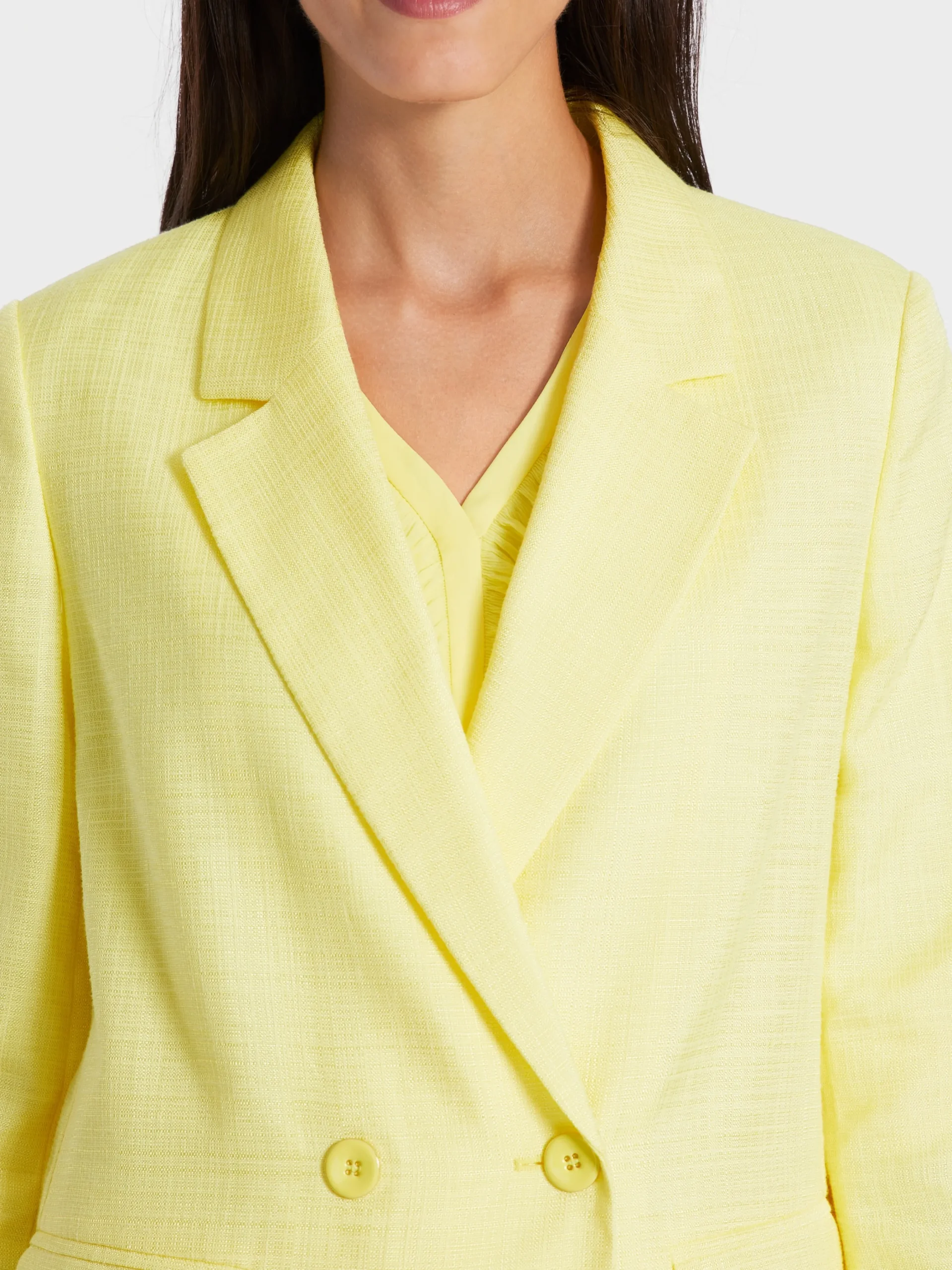 Marc Cain Blazer|Hosenanzüge-BLAZER IN LEINEN-OPTIK pale lemon