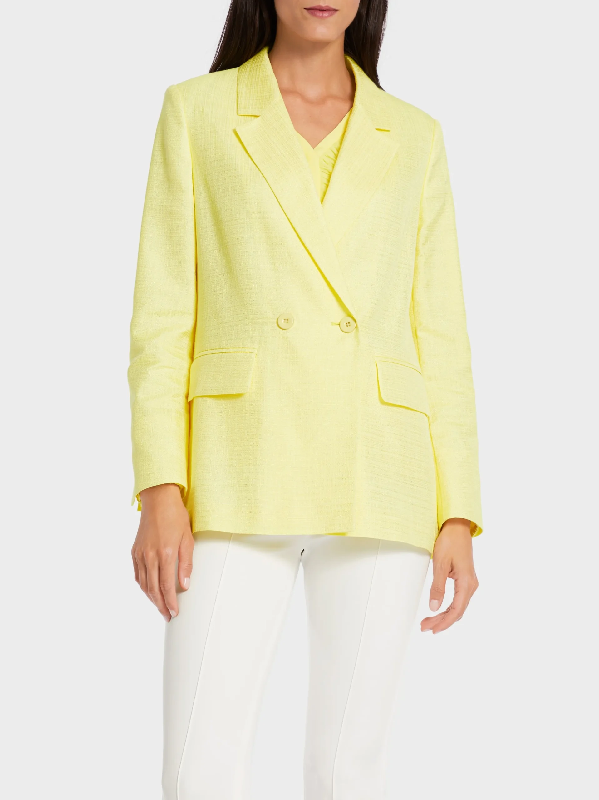 Marc Cain Blazer|Hosenanzüge-BLAZER IN LEINEN-OPTIK pale lemon