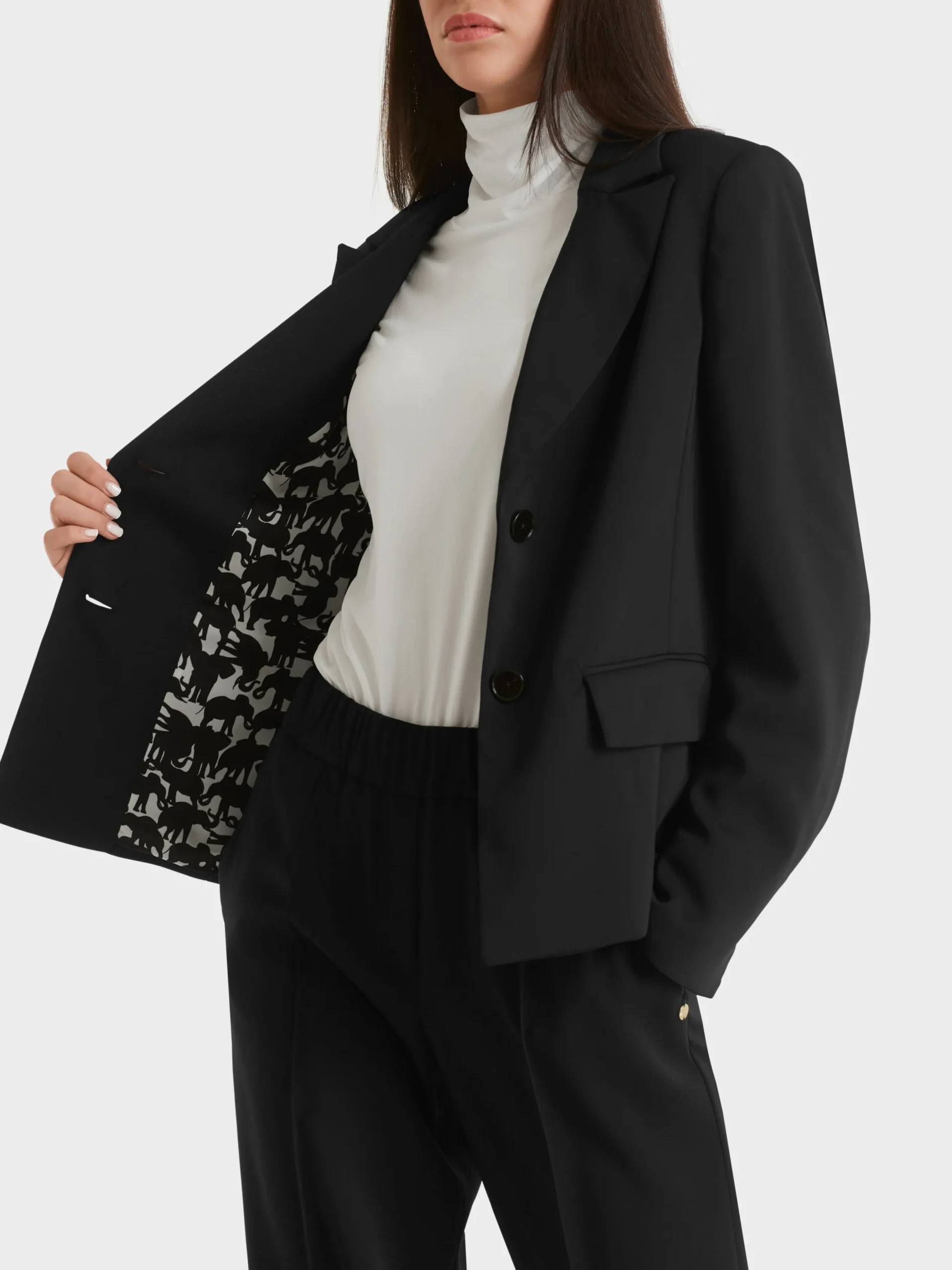 Marc Cain Blazer-BLAZER MIT AUFSTEIGENDEM REVERS black
