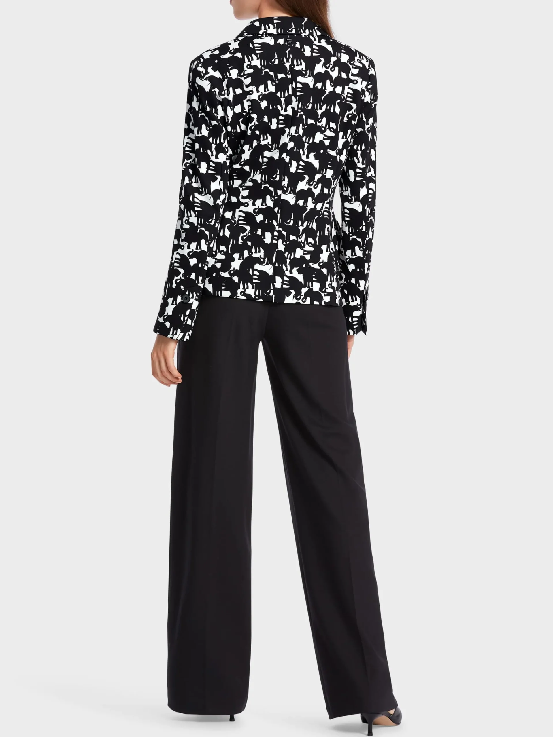 Marc Cain Blazer|Hosenanzüge-BLAZER MIT ELEFANTEN-MOTIV black and white