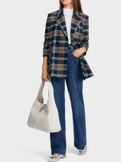 Marc Cain Blazer|Hosenanzüge-BLAZER MIT KARO-MUSTER midnight blue