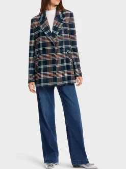 Marc Cain Blazer|Hosenanzüge-BLAZER MIT KARO-MUSTER midnight blue