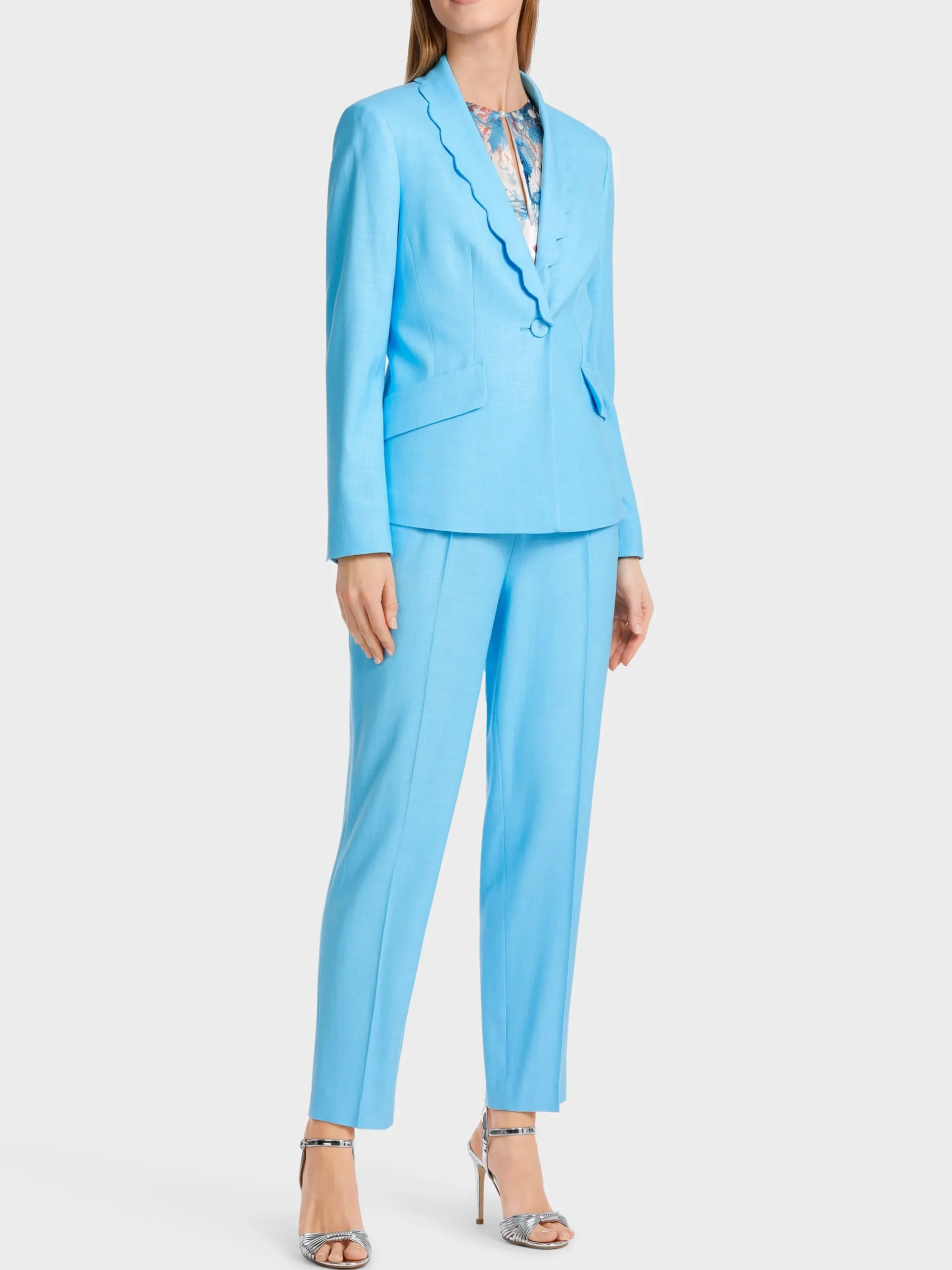 Marc Cain Blazer-BLAZER MIT MUSCHELREVERS light azure