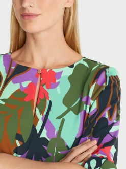 Marc Cain Blusen & Tuniken-BLUSE IM BUNTEN BLÄTTER-MUSTER soft malachite