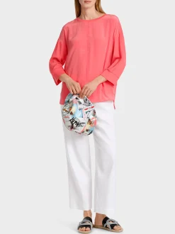 Marc Cain Blusen & Tuniken|Shirts & Tops-BLUSE IM LAGENLOOK light neon red