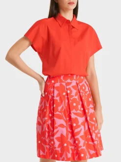 Marc Cain Blusen & Tuniken-BLUSE IN KIMONOFORM bright tomato