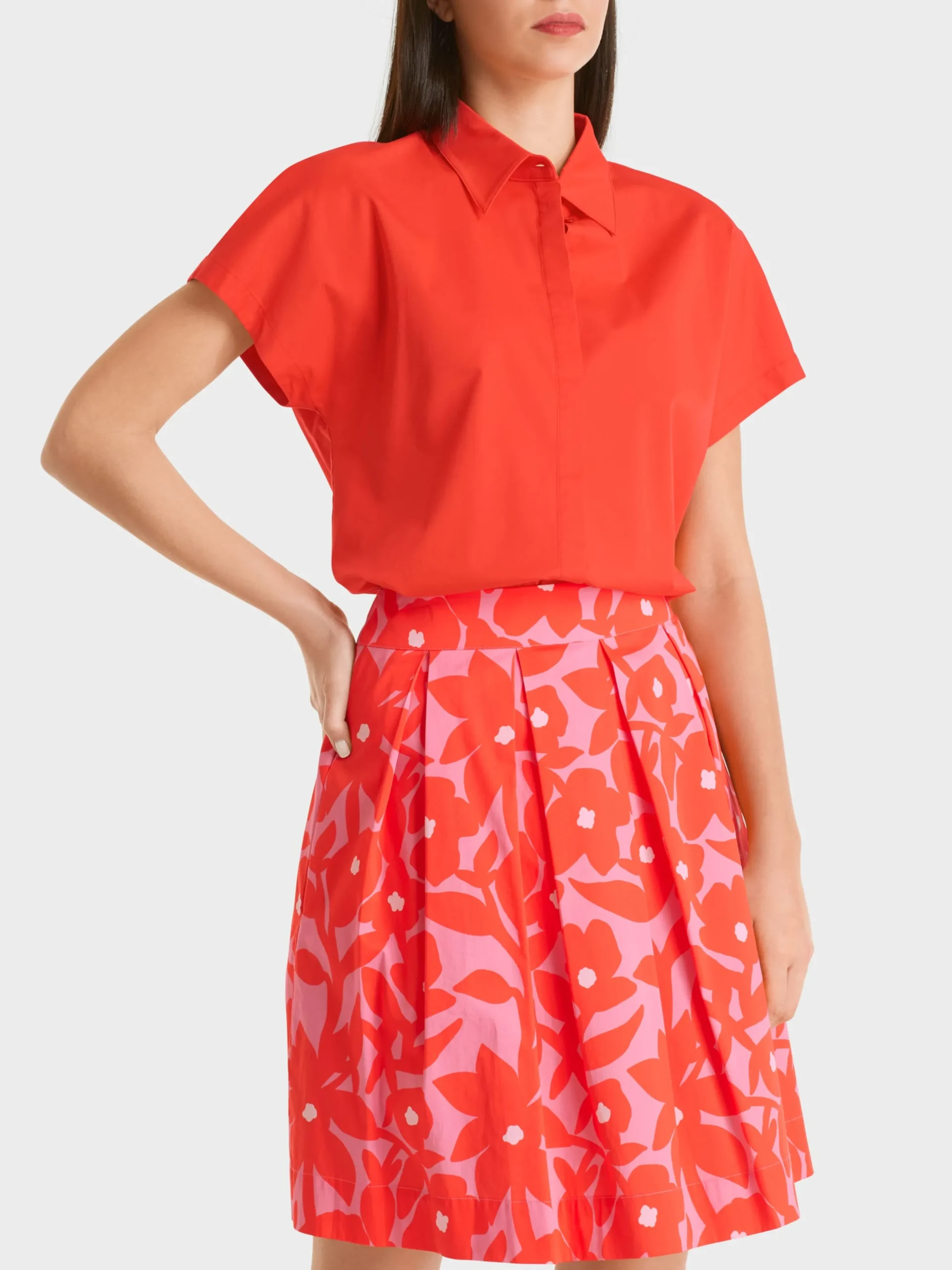 Marc Cain Blusen & Tuniken-BLUSE IN KIMONOFORM bright tomato