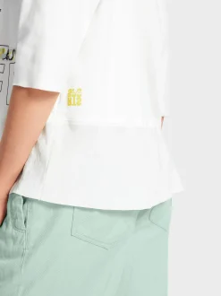 Marc Cain Blusen & Tuniken|Shirts & Tops-BLUSE IN MATERIALMIX off-white