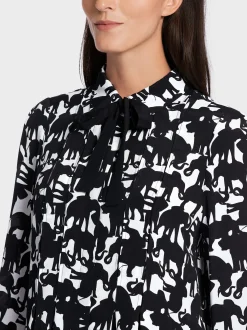 Marc Cain Blusen & Tuniken-BLUSE MIT ELEFANTENDRUCK black and white