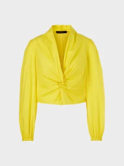Marc Cain Blusen & Tuniken-BLUSE MIT KNOTEN-DETAIL bright sulphur