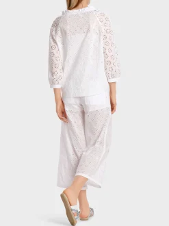 Marc Cain Blusen & Tuniken-BLUSE MIT LOCHSTICKEREI white