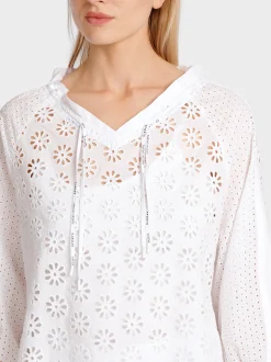 Marc Cain Blusen & Tuniken-BLUSE MIT LOCHSTICKEREI white