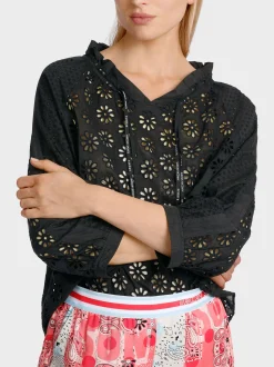 Marc Cain Blusen & Tuniken-BLUSE MIT LOCHSTICKEREI black