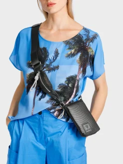 Marc Cain Blusen & Tuniken-BLUSE MIT PALMENPRINT bright azure