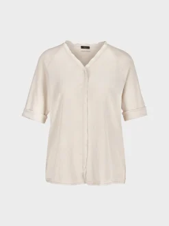 Marc Cain Blusen & Tuniken|Shirts & Tops-BLUSE MIT RAGLAN UND A-LINIE soft moon rock