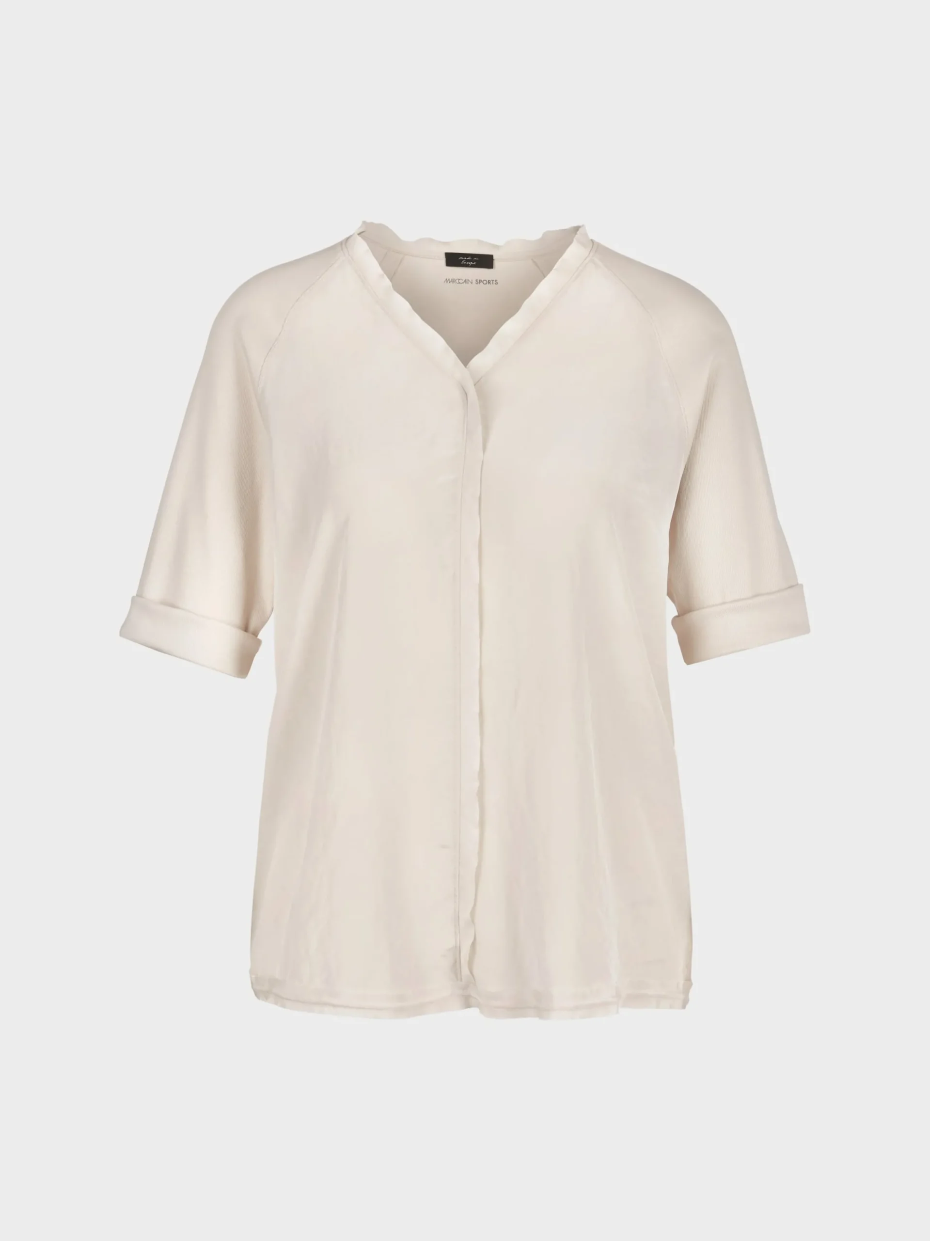Marc Cain Blusen & Tuniken|Shirts & Tops-BLUSE MIT RAGLAN UND A-LINIE soft moon rock