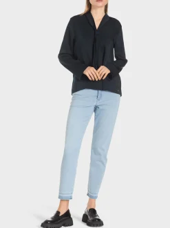 Marc Cain Blusen & Tuniken-BLUSE MIT SCHLUPPE midnight blue