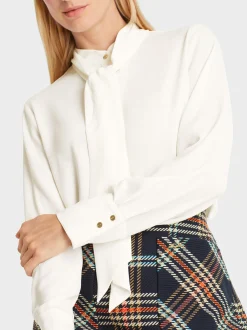 Marc Cain Blusen & Tuniken-BLUSE MIT STEHKRAGEN UND SCHLUPPE off-white