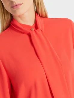 Marc Cain Blusen & Tuniken-BLUSE MIT STEHKRAGEN UND SCHLUPPE bright tomato