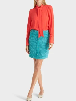 Marc Cain Blusen & Tuniken-BLUSE MIT STEHKRAGEN UND SCHLUPPE bright tomato