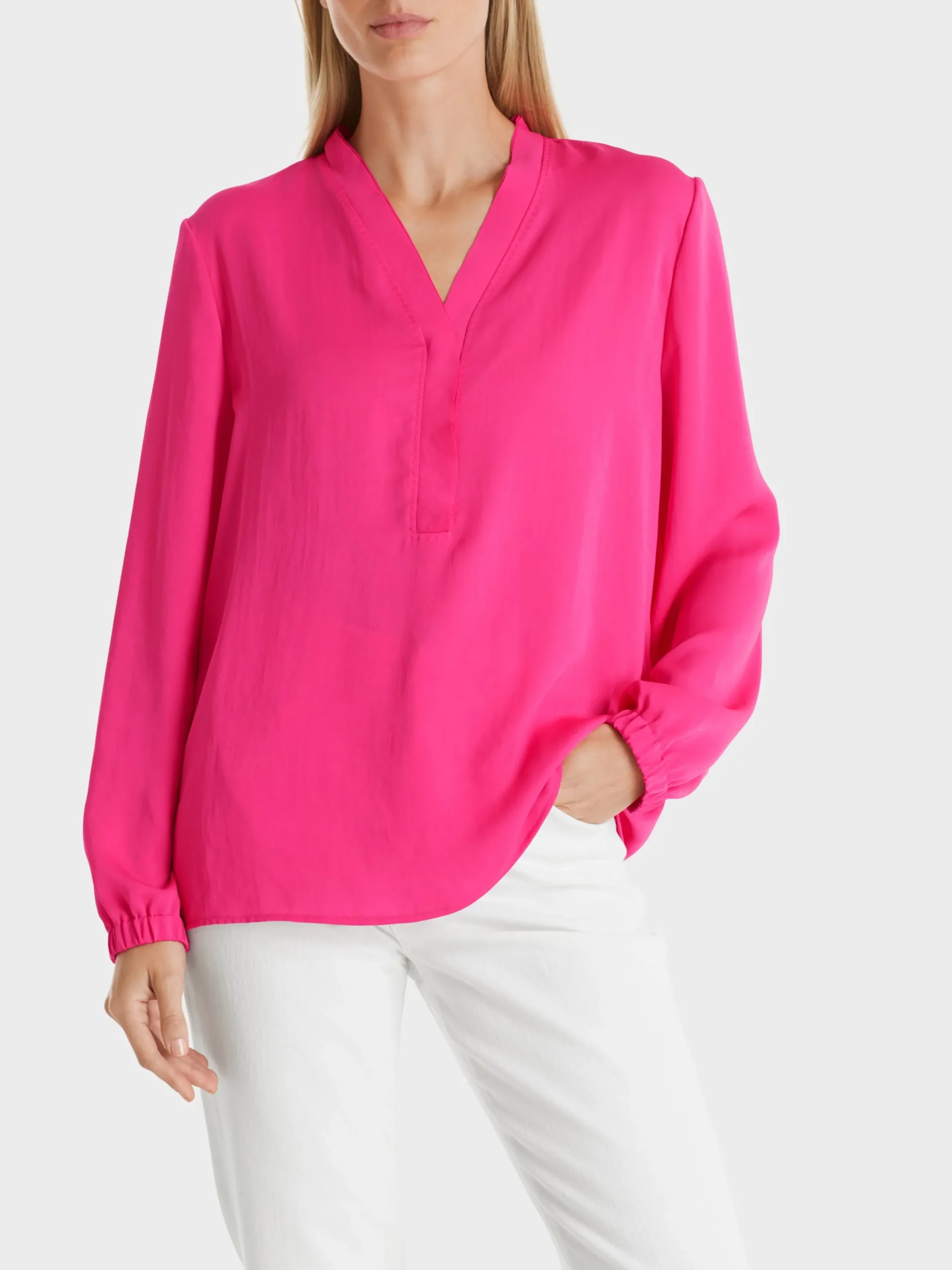 Marc Cain Blusen & Tuniken-BLUSE MIT V-NECK super pink