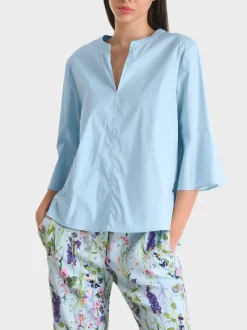 Marc Cain Blusen & Tuniken-BLUSE MIT VOLANTÄRMEL soft summer sky