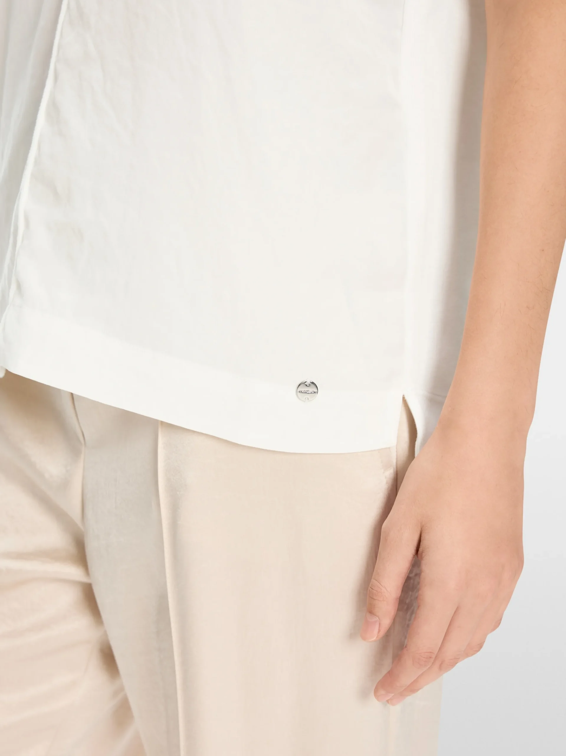 Marc Cain Blusen & Tuniken|Shirts & Tops-BLUSENSHIRT AUS MATERIAL-MIX off-white