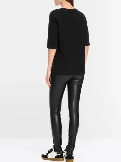 Marc Cain Blusen & Tuniken|Shirts & Tops-BLUSENSHIRT AUS MATERIAL-MIX black