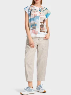 Marc Cain Blusen & Tuniken|Shirts & Tops-BLUSENSHIRT IM MEMORIESPRINT white