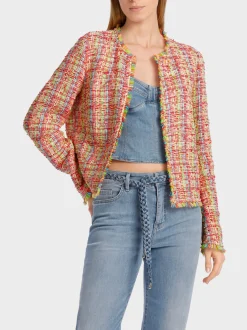 Marc Cain Jacken-BOUCLÉ-JACKE IN MULTICOLOR-KARO light apple green